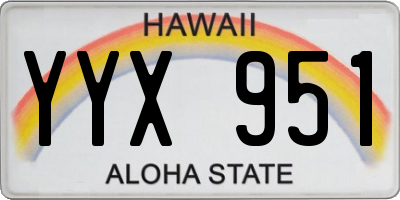 HI license plate YYX951