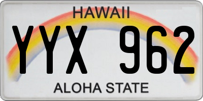 HI license plate YYX962