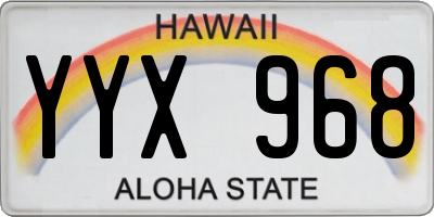 HI license plate YYX968