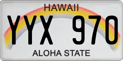 HI license plate YYX970
