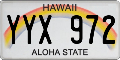 HI license plate YYX972