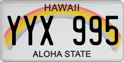 HI license plate YYX995