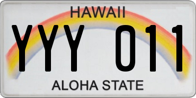 HI license plate YYY011