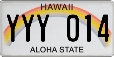 HI license plate YYY014