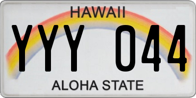HI license plate YYY044