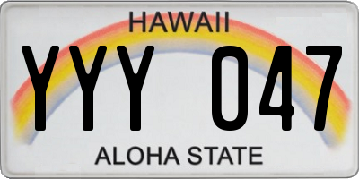 HI license plate YYY047