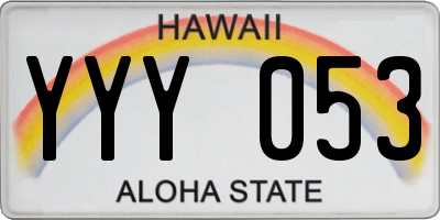 HI license plate YYY053