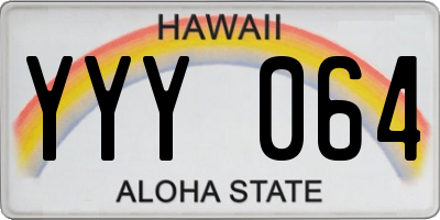 HI license plate YYY064
