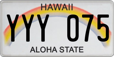 HI license plate YYY075