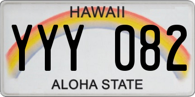 HI license plate YYY082