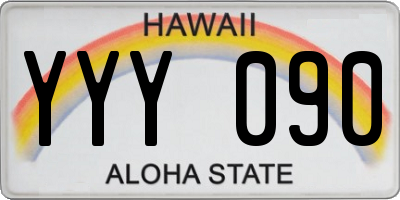 HI license plate YYY090