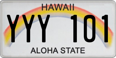 HI license plate YYY101