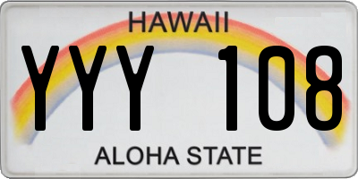 HI license plate YYY108