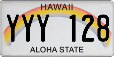 HI license plate YYY128