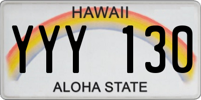 HI license plate YYY130