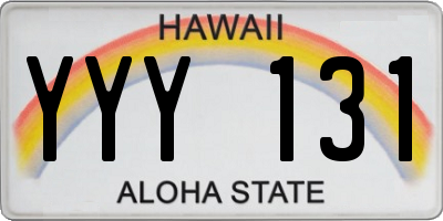 HI license plate YYY131