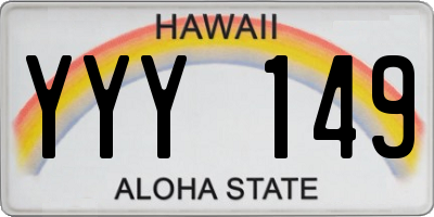 HI license plate YYY149