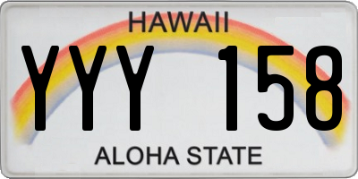 HI license plate YYY158
