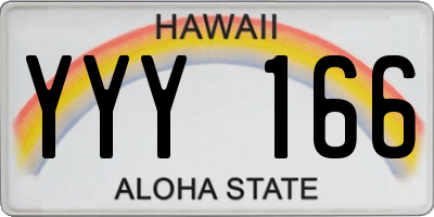 HI license plate YYY166