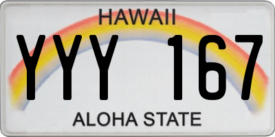 HI license plate YYY167