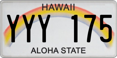 HI license plate YYY175