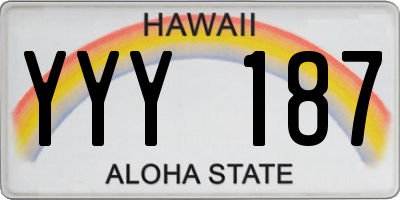 HI license plate YYY187