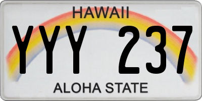 HI license plate YYY237