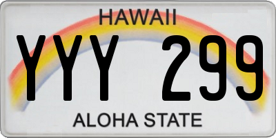 HI license plate YYY299