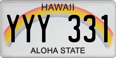 HI license plate YYY331