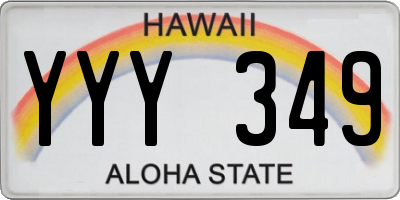 HI license plate YYY349