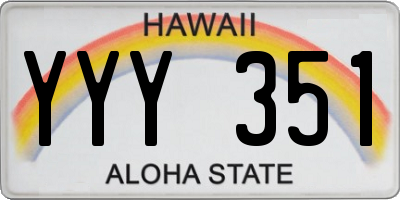 HI license plate YYY351