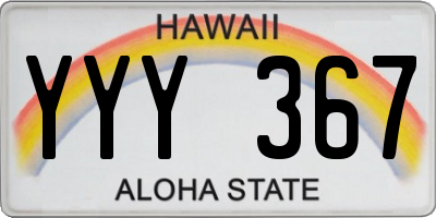 HI license plate YYY367