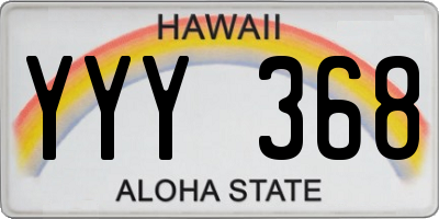 HI license plate YYY368