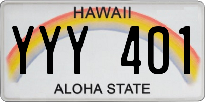 HI license plate YYY401