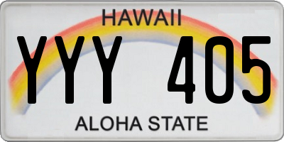 HI license plate YYY405