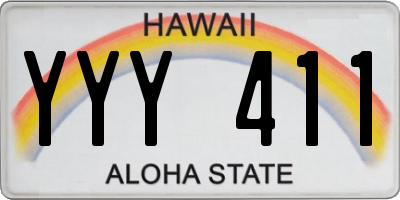 HI license plate YYY411
