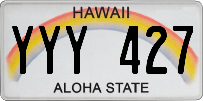 HI license plate YYY427