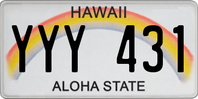 HI license plate YYY431