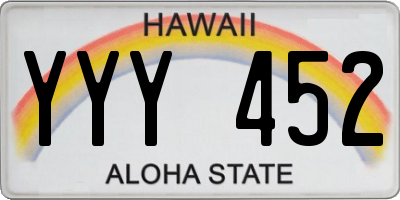 HI license plate YYY452