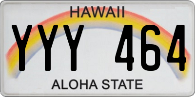 HI license plate YYY464