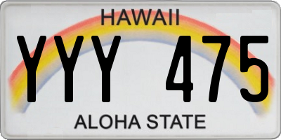 HI license plate YYY475