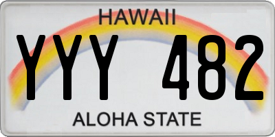 HI license plate YYY482