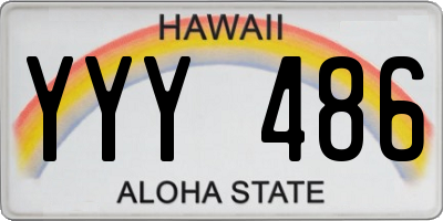HI license plate YYY486