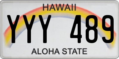 HI license plate YYY489