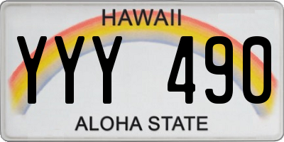 HI license plate YYY490