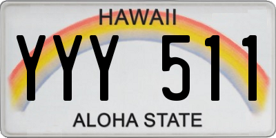 HI license plate YYY511