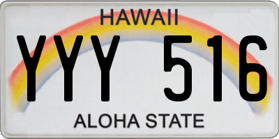 HI license plate YYY516