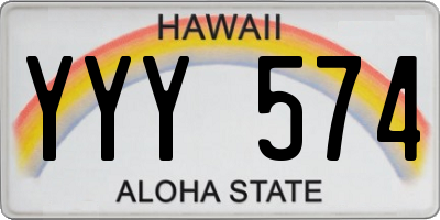 HI license plate YYY574