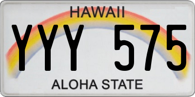 HI license plate YYY575