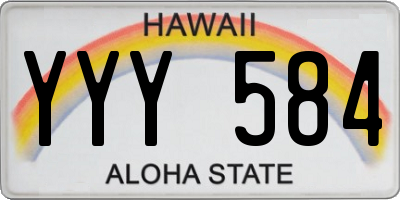 HI license plate YYY584